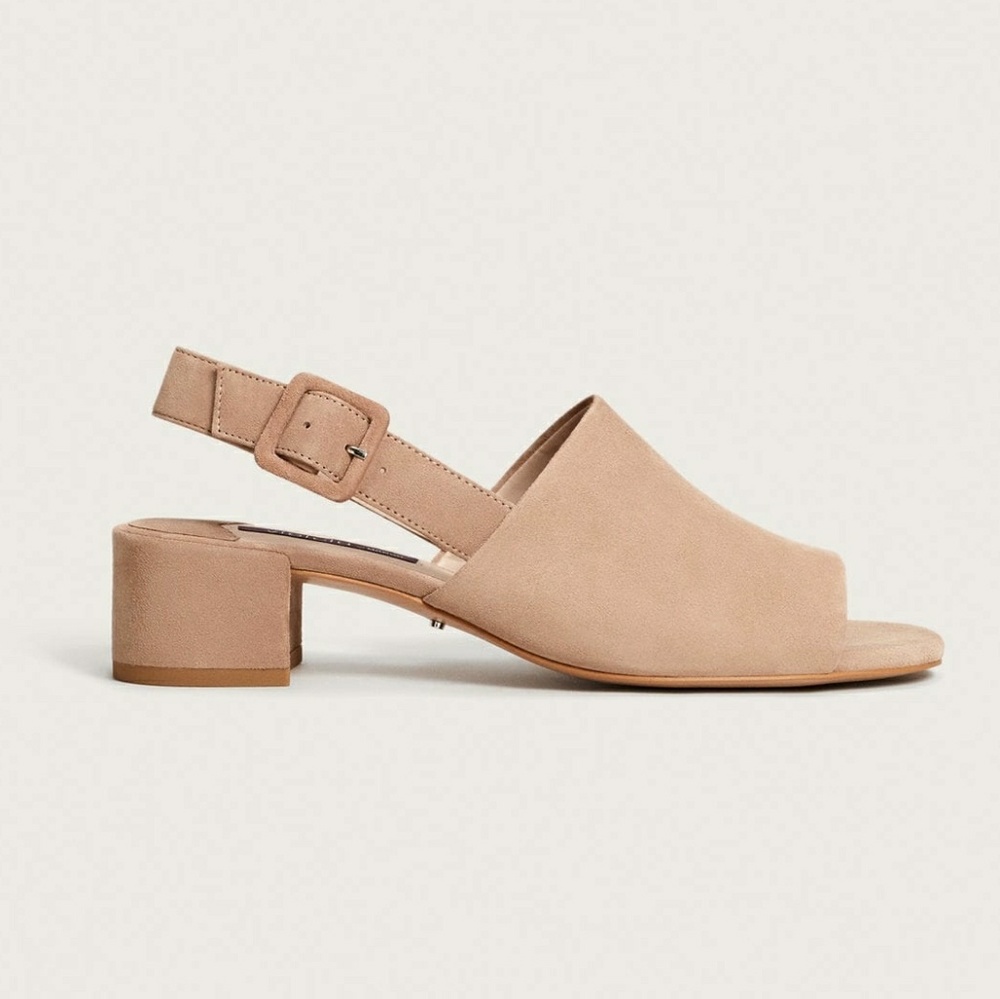 Mango Dora Block Heel Slide Sandals with Buckle